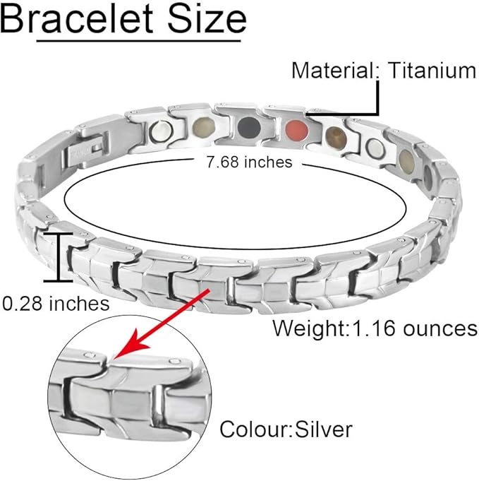 Pulsera de terapia magnética titanio con regulador - additional image 3